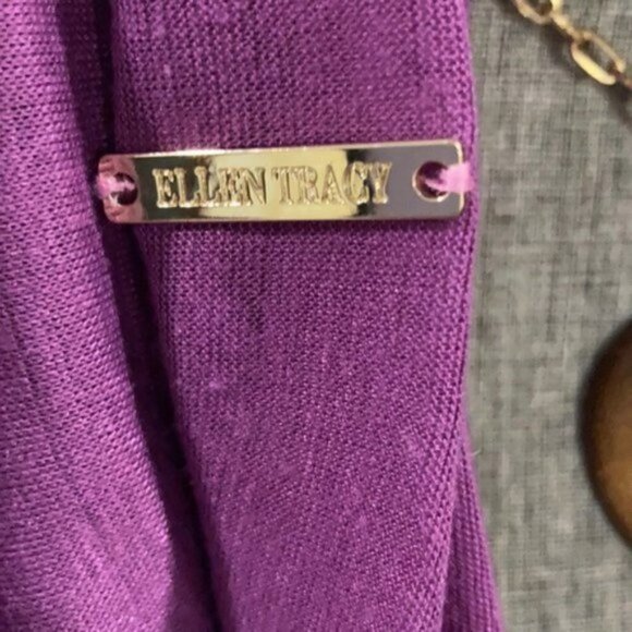 Ellen Tracy Infinity Purple Scarf & Gloves - Picture 5 of 7